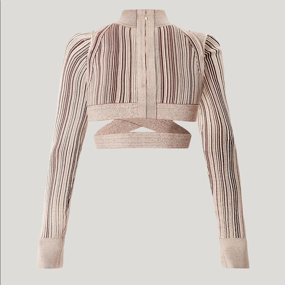 Herve Leger PLAITED CUTOUT CROP TOP - Picture 5 of 6